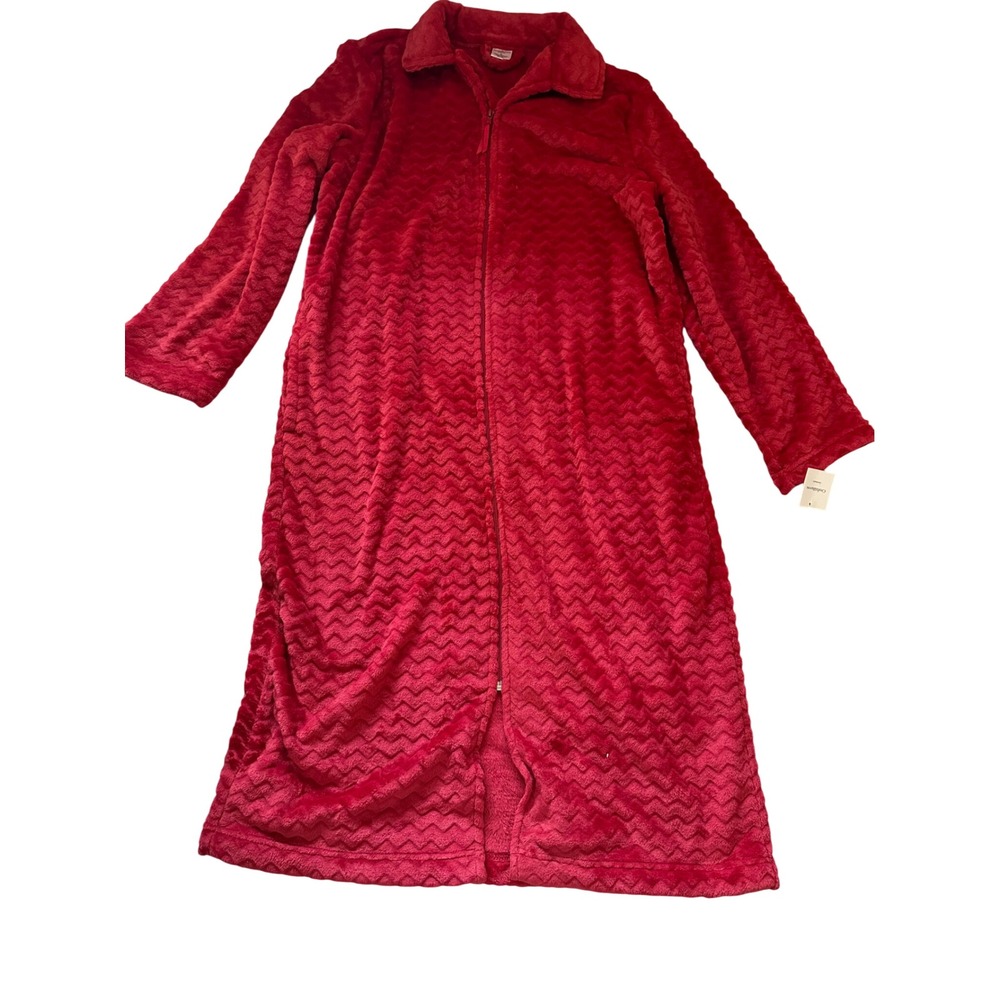 BNWT Croft&Barrow Red soft Zip up robe/gown- Women's Large